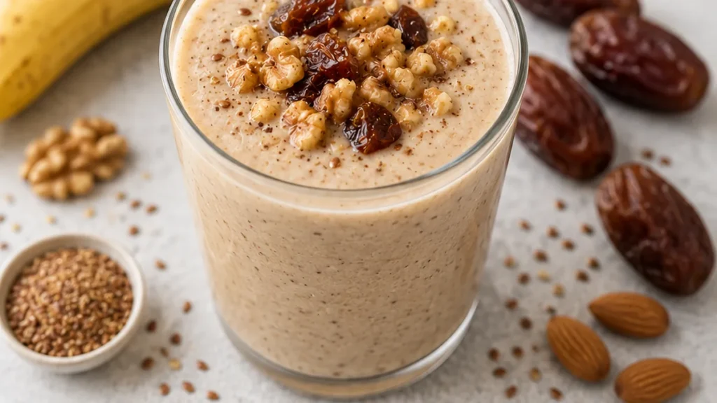 Delicious Banana Date Smoothie - Banana Date Smoothie: Whip up this naturally sweet and creamy vegan shake in under 5 minutes. Perfect for a quick breakfast or
