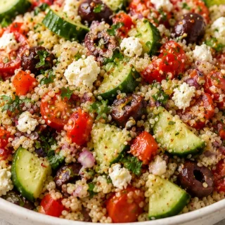 Greek Quinoa Salad: Taste the Mediterranean Sun - Greek quinoa salad: Make this best Mediterranean recipe in 45 minutes. Packed with fresh ingredients and a zes