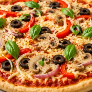 Ultimate Vegan Pizza: Cheesy & Delicious! Vegan pizza: Make this incredible dairy-free pizza with a perfect crust and gooey cheese in under 70 minutes. Easy, de