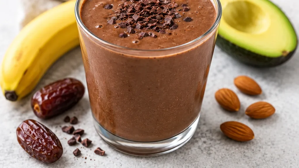 The Dreamiest Chocolate Avocado Smoothie! Avocado smoothie: Whip up this incredibly creamy and decadent chocolate avocado smoothie in under 5 minutes. A healthy
