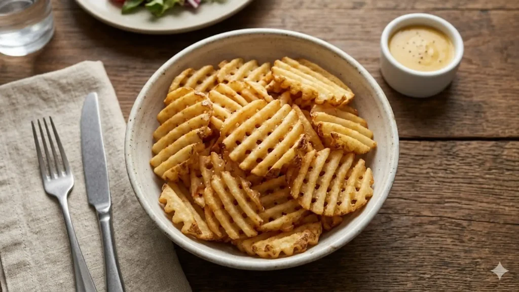 Chick fil a fries gluten free, beautifully styled overhead food photograph