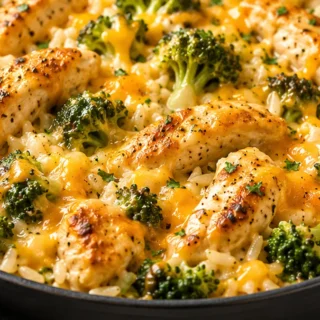 One-Pan Cheesy Chicken & Broccoli Rice! - chicken broccoli - Chicken broccoli: enjoy this comforting gluten-free skillet meal with cheesy rice. Easy to make and