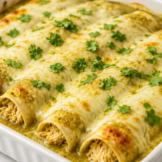 ️ Cheesy Green Chile Chicken Enchiladas! Chicken enchiladas: master this incredibly delicious gluten-free recipe. Flavorful green chile sauce and shredded chick