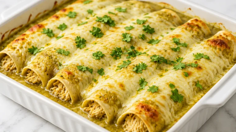 ️ Cheesy Green Chile Chicken Enchiladas!