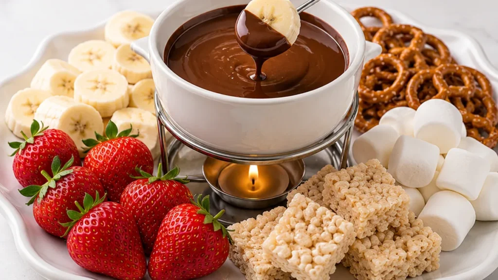 Decadent Dairy-Free Chocolate Fondue Bliss! Dairy-free chocolate fondue: make this easy, creamy chocolate dip in 15 minutes. Perfect for fruits, marshmallows &