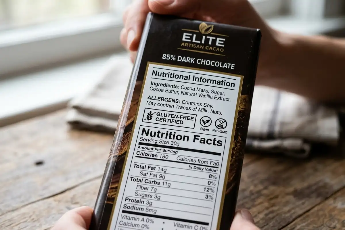 Reading a Chocolate Label in Seconds Chocolate gluten free — Reading a Chocolate Label in Seconds