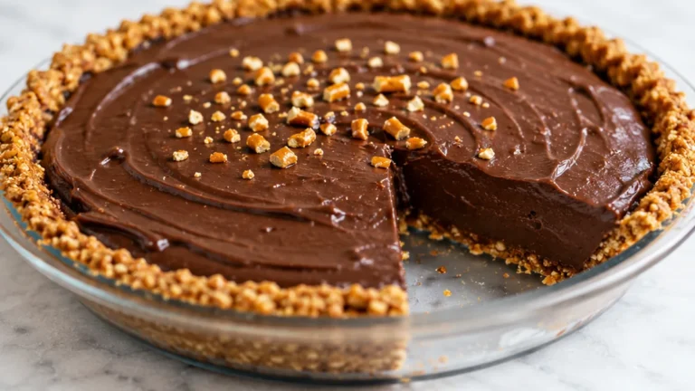 No-Bake Vegan Chocolate Pretzel Pie