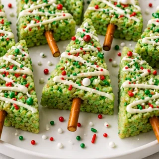 Magical Christmas Tree Crispy Treats! Christmas Tree Crispy Treats: Make these festive, easy treats in under 40 minutes. Perfect for holiday parties and kids, a