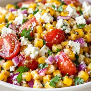 Zesty Feta Corn Salad: Summer Refreshment! Corn salad: whip up this vibrant and refreshing summer side dish in minutes. Sweet corn, feta, and a zesty dressing m