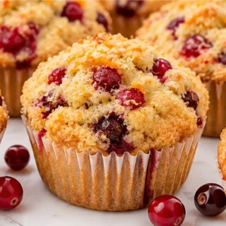" Fluffy Cranberry Orange Muffins" - cranberry muffins - Cranberry muffins: bake these tender, gluten-free, and dairy-free treats. Bursting with orange and cran
