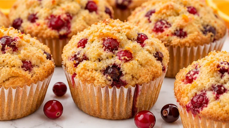 ” Fluffy Cranberry Orange Muffins”