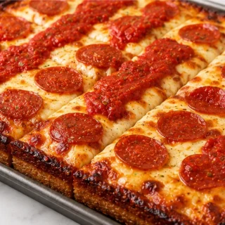 Crispy, Cheesy Detroit-Style Pizza Dream! - Detroit pizza - Detroit pizza: craft this incredible gluten-free Detroit-style pizza with a crispy crust and caramel
