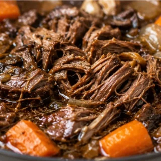 Melt-in-Your-Mouth Gluten-Free Pot Roast - Gluten-Free Pot Roast: savor a tender, flavorful chuck roast slow-cooked to perfection with a rich porcini mushroom g