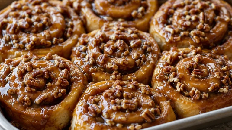 ” Gluten-Free Sticky Buns with Caramel Pecan Glaze”