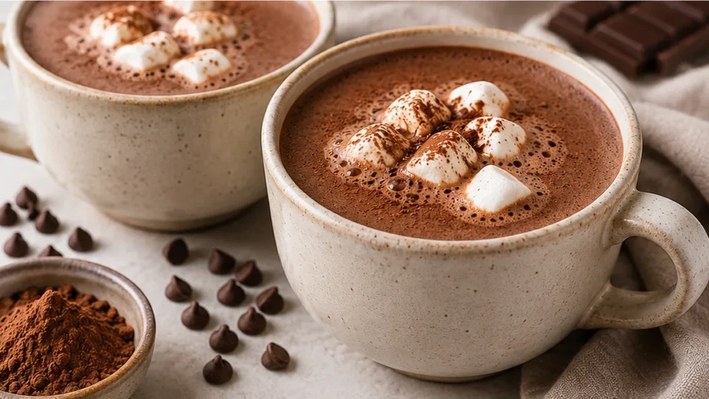 Rich & Creamy Dairy-Free Hot Chocolate - Hot chocolate: Make this incredibly rich and creamy dairy-free hot chocolate in just 15 minutes. Naturally sweetened, t