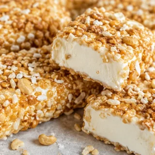 Crispy Ice Cream Crunch Bars - ice cream bars - Ice cream bars: make these crispy, creamy crunch bars with toasted cashews and coconut. A simple, fantastic froz