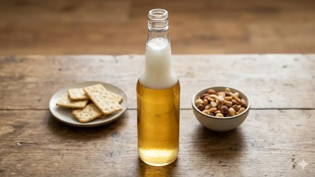Bud light gluten free, beautifully styled overhead food photograph