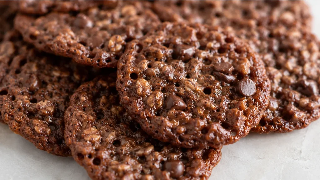 Melty Chocolate Lace Cookies! So Crispy & Delicious! Lace cookies: master these crispy, delicate, and chocolate-filled gluten-free cookies. Perfect for a quick
