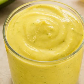 Creamy Mango Avocado Smoothie - mango smoothie - Mango smoothie: whip up this vibrant and creamy tropical blend in minutes. It's an amazing, healthy way to star