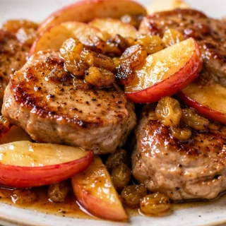 Pork Medallions with Caramelized Apples - pork tenderloin - Pork tenderloin: master this tender, juicy recipe with caramelized applesauce. Ready in under an hou