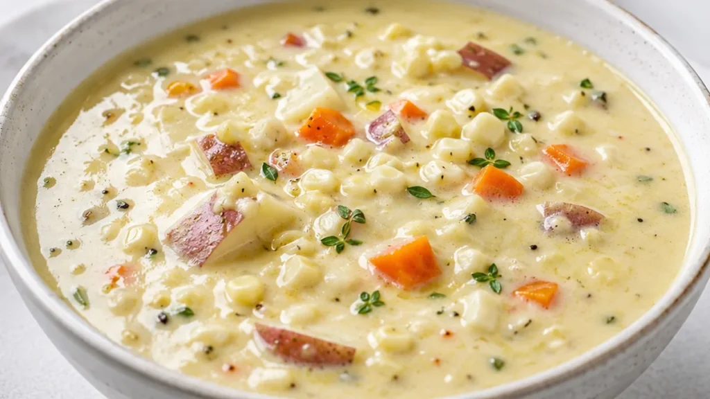 Creamy Sweet Corn Soup: Pure Comfort in a Bowl! Sweet Corn Soup: master this creamy and comforting recipe in under 30 minutes. Made with fresh veggies and a hin