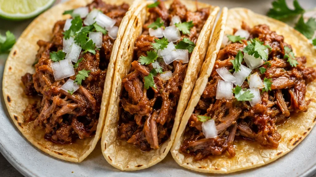 Juicy Slow-Cooker Sweet Pork Tacos - Sweet pork tacos: make this tender, flavorful slow-cooker dish for an easy weeknight meal. Perfect for feeding a crowd with