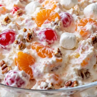 Creamy Ambrosia Delight! - ambrosia salad - Ambrosia salad: assemble this classic creamy fruit salad in minutes. Perfect for picnics or a simple sweet treat, fu