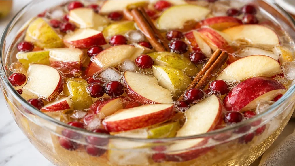 Fall's Favorite: Sparkling Apple Cider Sangria - Apple cider sangria: mix this refreshing fall cocktail with white wine, crisp apples, and pears. Master the per