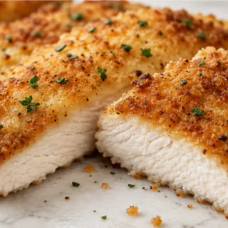 " Crispy Gluten-Free Chicken Cutlets" - Chicken cutlets: make these incredibly crispy, golden-brown gluten-free chicken cutlets with a flavorful parmesan breadi