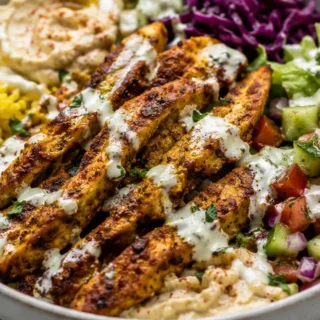 Chicken Shawarma Bowls - Chicken Shawarma: master these vibrant bowls featuring tender chicken, fragrant yellow rice, and creamy garlic sauce. Perfect for a fla