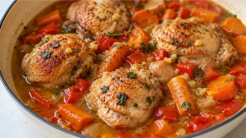Easy Chicken Stew: Comfort in a Bowl - Chicken stew: enjoy this hearty and comforting recipe featuring tender chicken, root vegetables, and a rich broth. Perfec