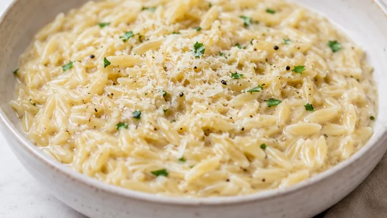 Dreamy Creamy Parmesan Garlic Orzo