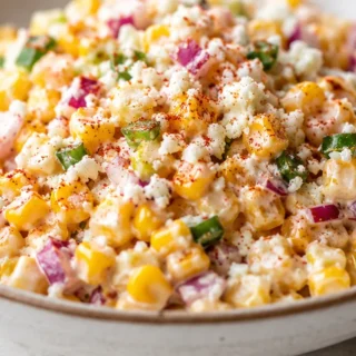 Esquites: Creamy Mexican Street Corn Salad - Esquites: whip up this creamy Mexican street corn salad. Enjoy charred corn, cotija cheese, and a zesty lime dressi