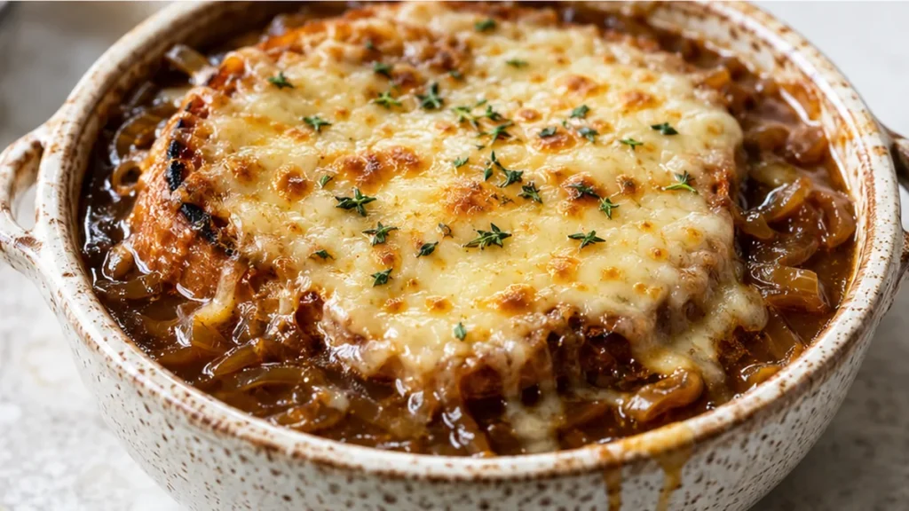 Gluten-Free French Onion Soup! French onion soup: master this comforting, gluten-free classic. Featuring deeply caramelized onions and bubbly Gruyere, it's perf