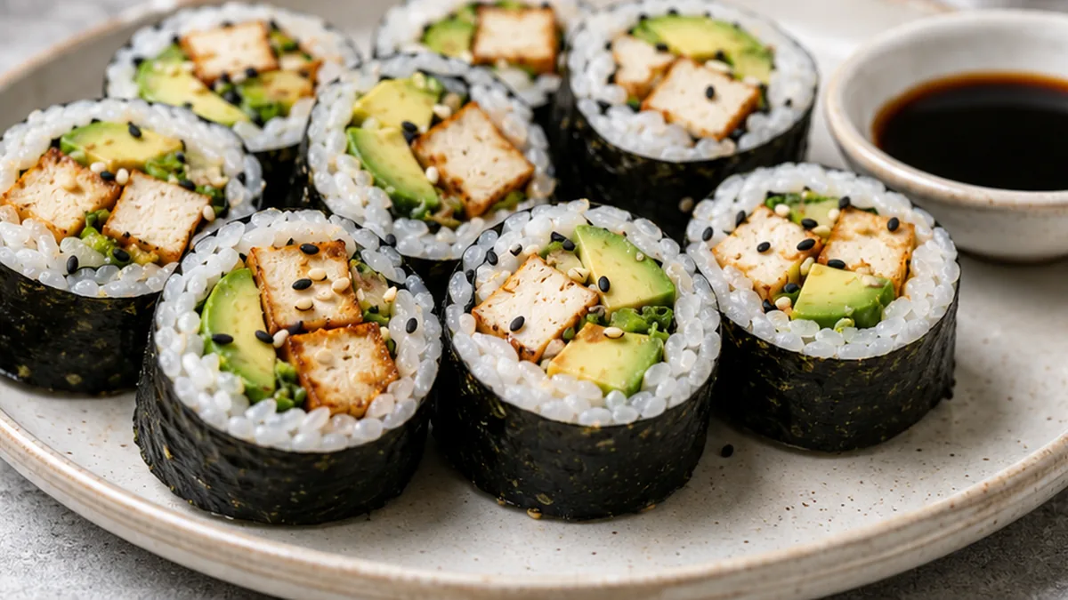 Gluten-Free Sushi Rolls Recipe - Gluten-Free Sushi: craft delicious homemade rolls with seasoned rice, fresh vegetables, and your choice of toasted tofu or shri