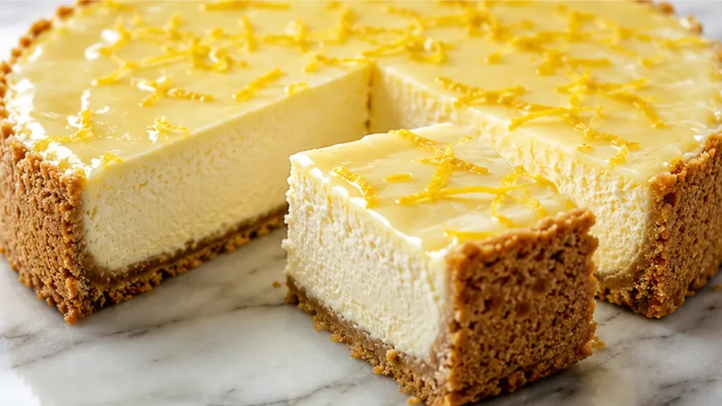 Zesty Lemon Cheesecake Recipe - Lemon cheesecake: bake this bright and creamy dessert in a springform pan. Features a gluten-free crust and a fresh, zesty flavo