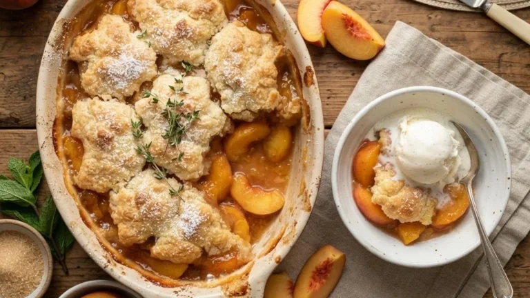 Warm Peach Cobbler: Pure Comfort in Every Bite!