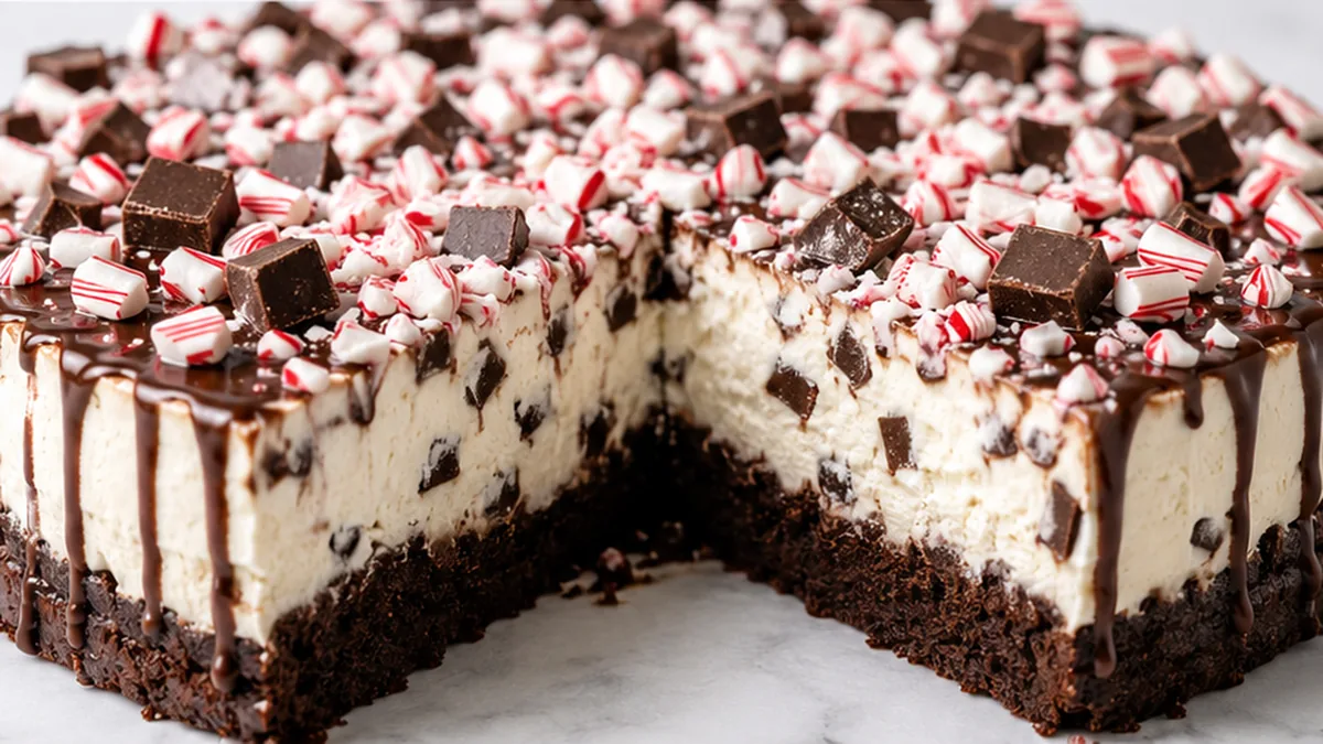 Peppermint Brownie Ice Cream Cake - Peppermint Brownie: master this festive ice cream cake recipe. Layers of fudgy brownie, vanilla ice cream, and refreshing mi