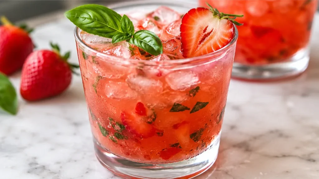 Zingy Strawberry Basil Ginger Cocktail - strawberry cocktail - Strawberry cocktail: craft this bright ginger basil drink. Perfect for summer gatherings, it's a