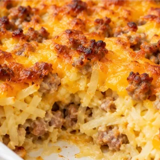 Cheesy Sausage Hash Brown Bake