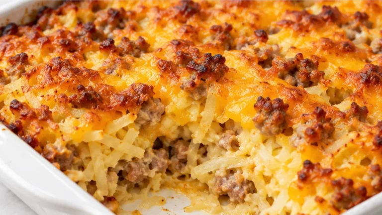 Cheesy Sausage Hash Brown Bake